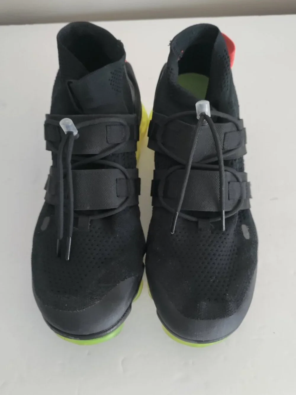 Nike Air VaporMax Utility Flyknit Black Volt AH6834-007 Sz: 12 Running Shoes GUC
